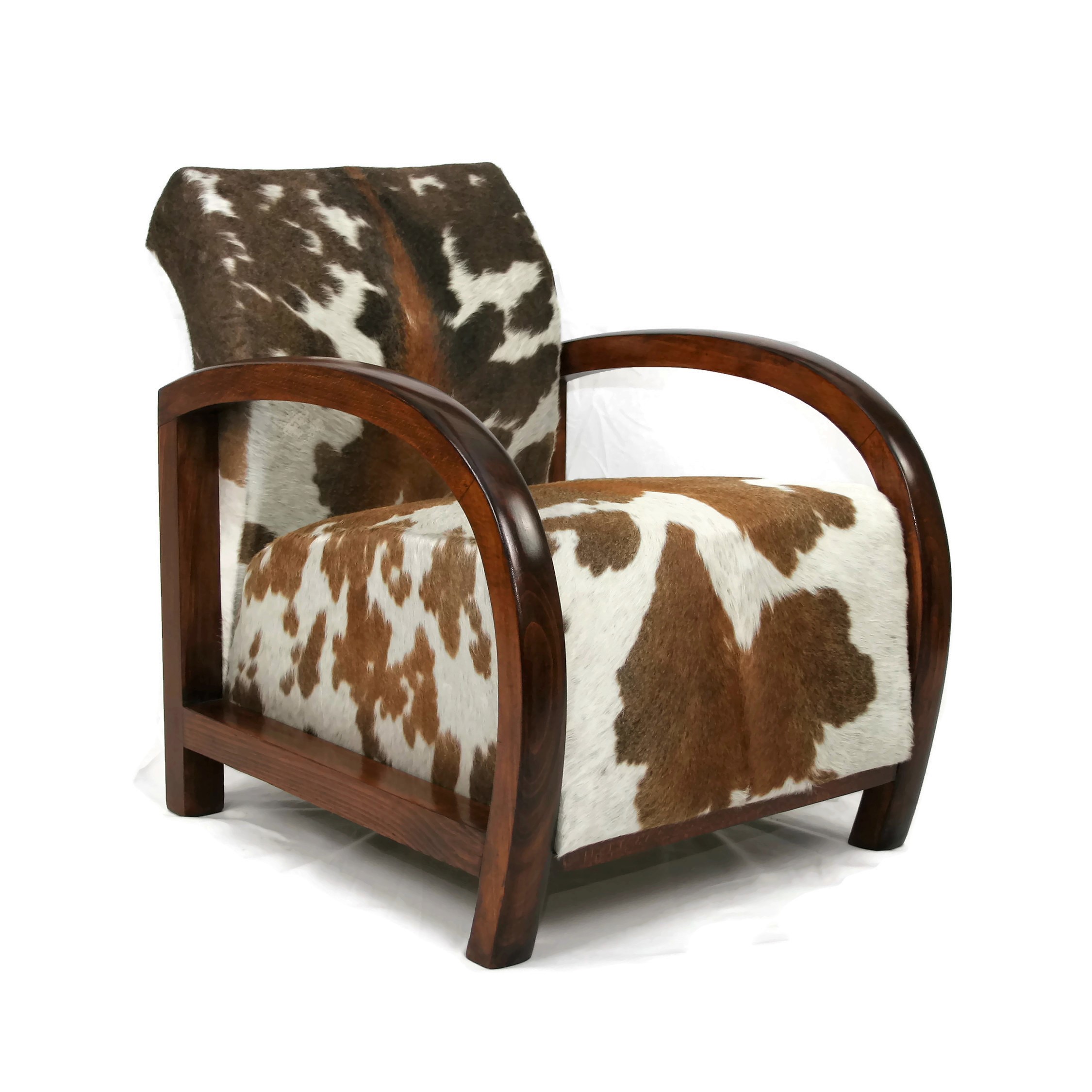 French Art Deco Armchair Upholstered In Zulu Cow Hide Sold