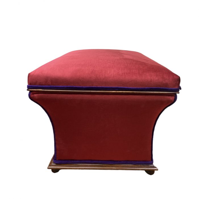 Large Victorian Concave Ottoman in Mahogany by Bouncing Hare Creations