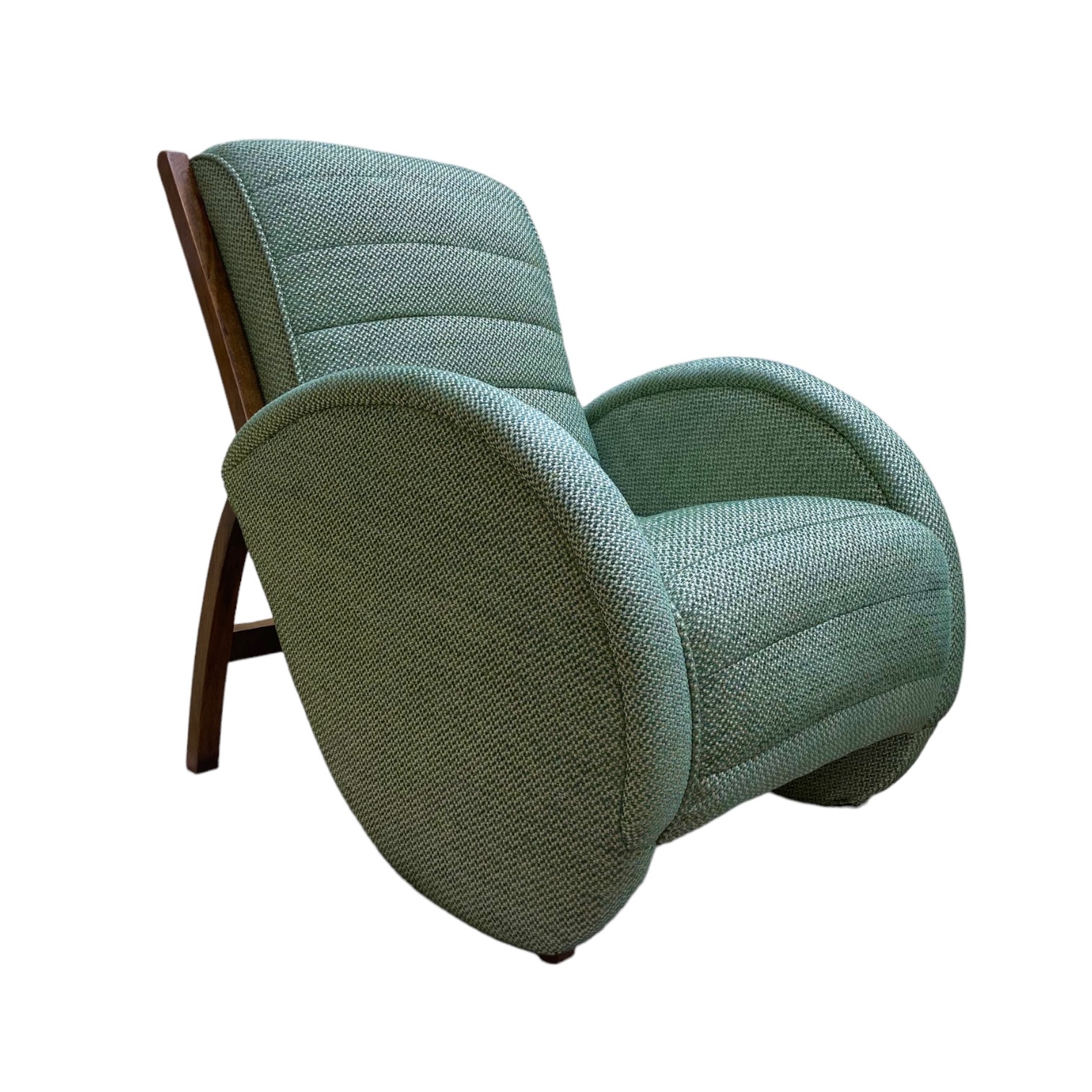 Art Deco Armchair By Suparest Circa 1930 Fully Restored And Upholstered In Luxurious Chenille Fabric By Marvick
