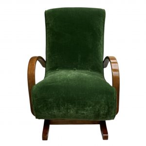 Art Deco Bentwood Rocking Chair – Fully Restored in Linwood Velvet with Optional Luxurious Silk Tassel