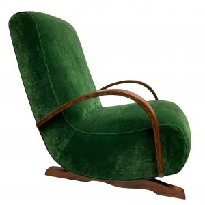 Art Deco Bentwood Rocking Chair – Fully Restored in Linwood Velvet with Optional Luxurious Silk Tassel